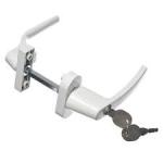 Ручка балконная металл двойная узкая/обычная 4-х поз. с замком