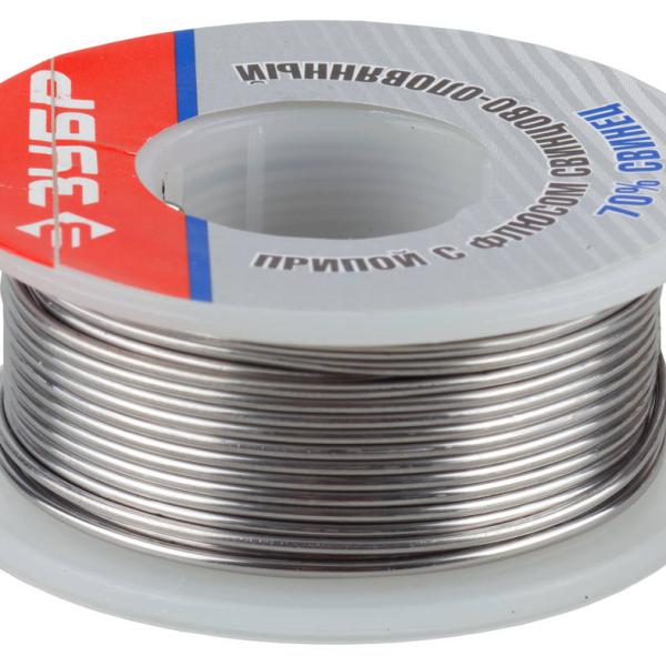 Припой оловянно-свинцовый  30%Sn-70%Pb, 100 гр. ЗУБР 55422-100